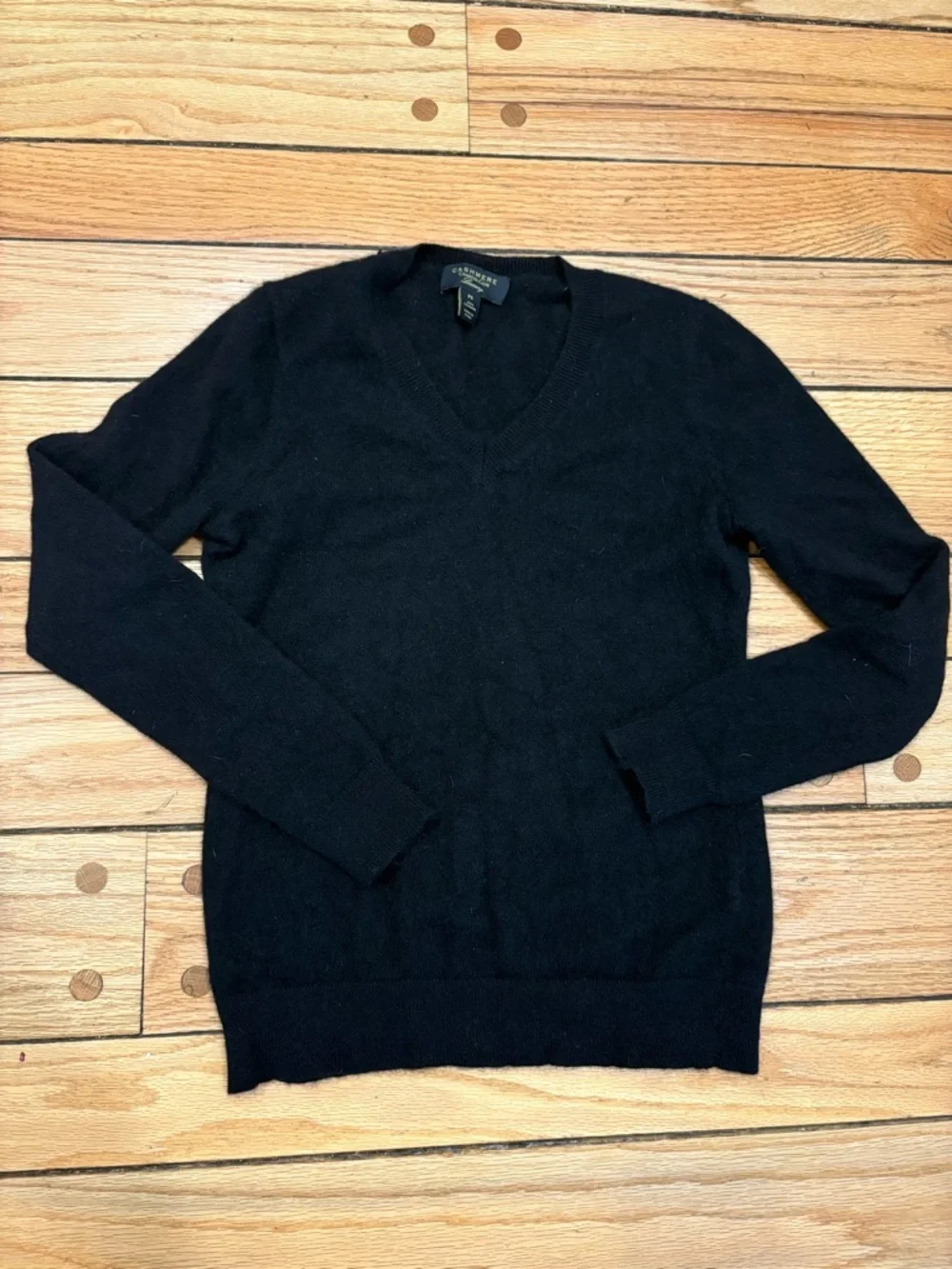 Charter Club 100% Cashmere Luxury Women’s Black V-Neck Sweater Petite Small PS